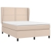 Cama box spring con colchón cuero sintético capuchino 140x190cm