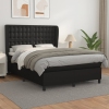 Cama box spring con colchón cuero sintético negro 140x190 cm