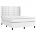 Cama box spring con colchón cuero sintético blanco 140x190 cm