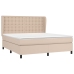 Cama box spring con colchón cuero sintético capuchino 180x200cm