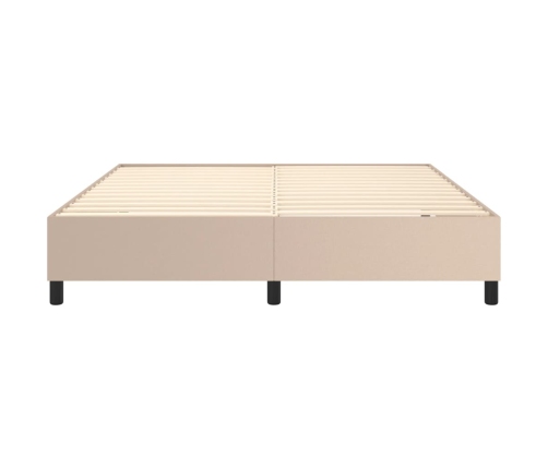 Cama box spring con colchón cuero sintético capuchino 180x200cm