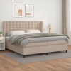 Cama box spring con colchón cuero sintético capuchino 200x200cm