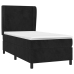 Cama box spring con colchón terciopelo negro 90x200 cm