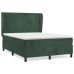 Cama box spring con colchón terciopelo verde oscuro 140x190 cm