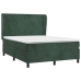 Cama box spring con colchón terciopelo verde oscuro 140x190 cm