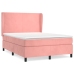 Cama box spring con colchón terciopelo rosa 140x190 cm