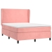 Cama box spring con colchón terciopelo rosa 140x190 cm