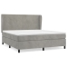 Cama box spring con colchón terciopelo gris claro 160x200 cm