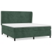 Cama box spring con colchón terciopelo verde oscuro 160x200 cm