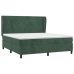 Cama box spring con colchón terciopelo verde oscuro 160x200 cm