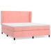 Cama box spring con colchón terciopelo rosa 160x200 cm