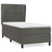 Cama box spring con colchón terciopelo gris oscuro 80x200 cm