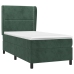 Cama box spring con colchón terciopelo verde oscuro 80x200 cm