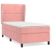 Cama box spring con colchón terciopelo rosa 80x200 cm