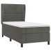 Cama box spring con colchón terciopelo gris oscuro 90x190 cm