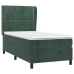 Cama box spring con colchón terciopelo verde oscuro 90x200 cm