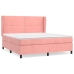 Cama box spring con colchón terciopelo rosa 180x200 cm