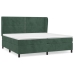 Cama box spring con colchón terciopelo verde oscuro 200x200 cm