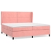 Cama box spring con colchón terciopelo rosa 200x200 cm