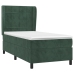 Cama box spring con colchón terciopelo verde oscuro 90x200 cm