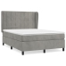 Cama box spring con colchón terciopelo gris claro 140x190 cm