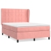 Cama box spring con colchón terciopelo rosa 140x190 cm