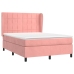 Cama box spring con colchón terciopelo rosa 140x190 cm