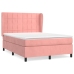 Cama box spring con colchón terciopelo rosa 140x200 cm