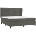 Cama box spring con colchón terciopelo gris oscuro 180x200 cm