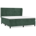 Cama box spring con colchón terciopelo verde oscuro 180x200 cm