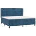 Cama box spring con colchón terciopelo azul oscuro 200x200 cm