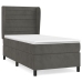 Cama box spring con colchón terciopelo gris oscuro 90x190 cm