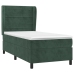 Cama box spring con colchón terciopelo verde oscuro 100x200 cm
