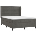 Cama box spring con colchón terciopelo gris oscuro 140x190 cm