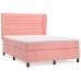 Cama box spring con colchón terciopelo rosa 140x190 cm