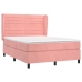 Cama box spring con colchón terciopelo rosa 140x190 cm