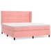 Cama box spring con colchón terciopelo rosa 180x200 cm