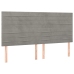 Cama box spring con colchón terciopelo gris claro 200x200 cm