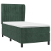 Cama box spring con colchón terciopelo verde oscuro 90x190 cm