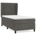 Cama box spring con colchón terciopelo gris oscuro 90x200 cm