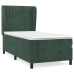 Cama box spring con colchón terciopelo verde oscuro 90x200 cm