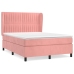 Cama box spring con colchón terciopelo rosa 140x190 cm