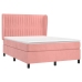 Cama box spring con colchón terciopelo rosa 140x190 cm