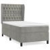 Cama box spring con colchón terciopelo gris claro 80x200 cm