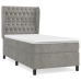 Cama box spring con colchón terciopelo gris claro 90x190 cm