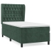 Cama box spring con colchón terciopelo verde oscuro 90x190 cm