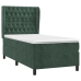 Cama box spring con colchón terciopelo verde oscuro 90x190 cm