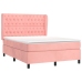 Cama box spring con colchón terciopelo rosa 140x190 cm