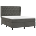 Cama box spring con colchón terciopelo gris oscuro 140x200 cm