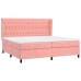 Cama box spring con colchón terciopelo rosa 200x200 cm